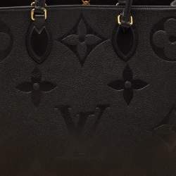 Pre Owned حقيبة لوي فيتون اونتيغو جلد مطبوع مونوغرامي أسود متوسطة
