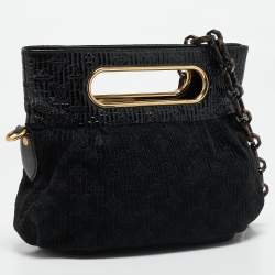 مملوكة مسبقًا Louis Vuitton Black Monogram Suede and Patent Leather Limited Edition Motard Afterdark Bag