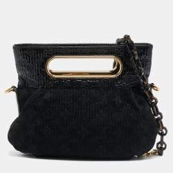 مملوكة مسبقًا Louis Vuitton Black Monogram Suede and Patent Leather Limited Edition Motard Afterdark Bag