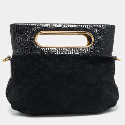 مملوكة مسبقًا Louis Vuitton Black Monogram Suede and Patent Leather Limited Edition Motard Afterdark Bag