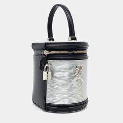 Pre Owned Louis Vuitton Black Silver Leather Epi Cannes bag