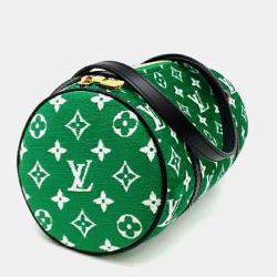 Pre Owned Louis Vuitton Green Velvet Papillon Shoulder Bag