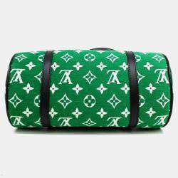 Pre Owned Louis Vuitton Green Velvet Papillon Shoulder Bag