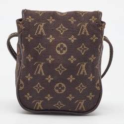 Pre Owned Louis Vuitton Monogram Mini Lin Canvas Pochette Cancun Bag