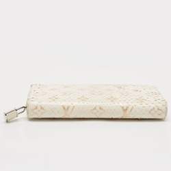 Louis Vuitton White/Gold Monogram Python Zippy Wallet