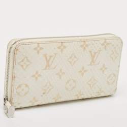 Louis Vuitton White/Gold Monogram Python Zippy Wallet