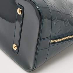 Pre Owned Louis Vuitton Blue Nuit Monogram Vernis Alma GM Bag