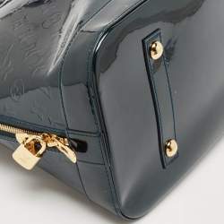 Pre Owned Louis Vuitton Blue Nuit Monogram Vernis Alma GM Bag