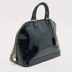 Pre Owned Louis Vuitton Blue Nuit Monogram Vernis Alma GM Bag