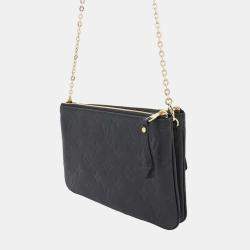 Louis Vuitton Noir Monogram Empreinte Leather Pochette Double Zip Shoulder Bag