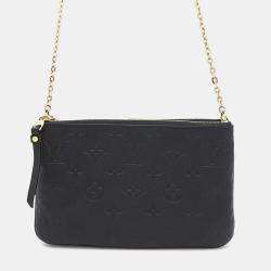 Louis Vuitton Noir Monogram Empreinte Leather Pochette Double Zip Shoulder Bag