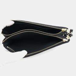 Louis Vuitton Noir Monogram Empreinte Leather Pochette Double Zip Shoulder Bag