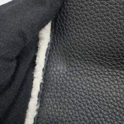 Louis Vuitton Noir Calf Leather Shearling Lv Pont Neuf Soft PM Shoulder Bag