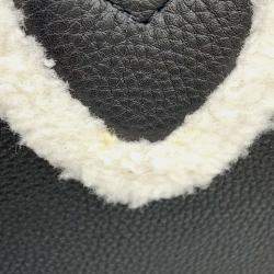 Louis Vuitton Noir Calf Leather Shearling Lv Pont Neuf Soft PM Shoulder Bag