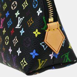 Louis Vuitton Black Monogram Multicolor Pochette Cosmetic Bag