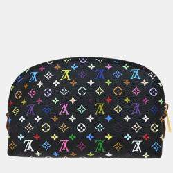 Louis Vuitton Black Monogram Multicolor Pochette Cosmetic Bag