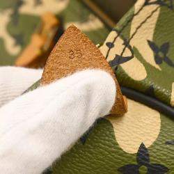 Pre Owned Louis Vuitton Green Monogram Camouflage Speedy 35 Handbag