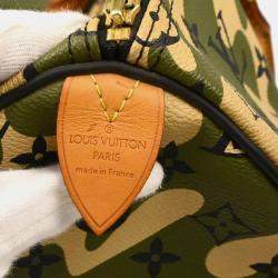 Pre Owned Louis Vuitton Green Monogram Camouflage Speedy 35 Handbag