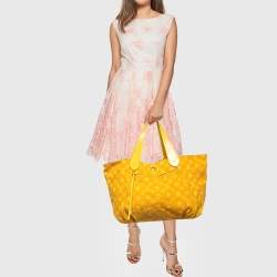 Pre Owned Louis Vuitton Yellow Canvas Cabas Ipanema GM Bag