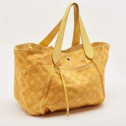 Pre Owned Louis Vuitton Yellow Canvas Cabas Ipanema GM Bag