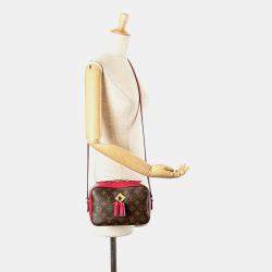 Pre Owned Louis Vuitton Brown Red Monogram Canvas Saintonge Shoulder Bag