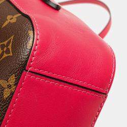 Pre Owned Louis Vuitton Brown Red Monogram Canvas Saintonge Shoulder Bag