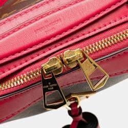 Pre Owned Louis Vuitton Brown Red Monogram Canvas Saintonge Shoulder Bag