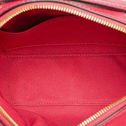 Pre Owned Louis Vuitton Brown Red Monogram Canvas Saintonge Shoulder Bag