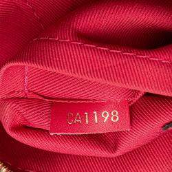 Pre Owned Louis Vuitton Brown Red Monogram Canvas Saintonge Shoulder Bag