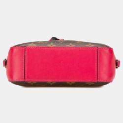 Pre Owned Louis Vuitton Brown Red Monogram Canvas Saintonge Shoulder Bag