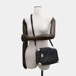 Louis Vuitton Noir Grained Calf Leather MM Side Trunk 