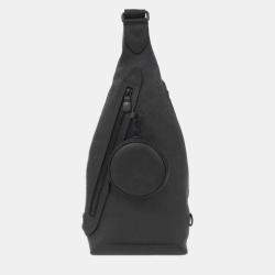 Louis Vuitton Black Monogram Shadow Leather Duo Sling Shoulder Bag