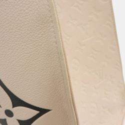 Pre Owned Louis Vuitton Beige Giant Monogram Empreinte OnTheGo GM Tote Bag