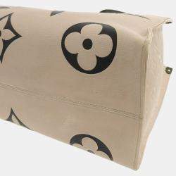 Pre Owned Louis Vuitton Beige Giant Monogram Empreinte OnTheGo GM Tote Bag