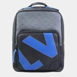 Louis Vuitton Black and Blue Taurillon Leather Backpack 