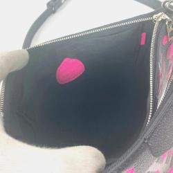 Pre Owned Louis Vuitton Black and Pink Monogram Empreinte Leather Yayoi Kusama Multi Pochette Accessoires Shoulder Bag