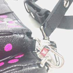 Pre Owned Louis Vuitton Black and Pink Monogram Empreinte Leather Yayoi Kusama Multi Pochette Accessoires Shoulder Bag