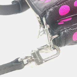 Pre Owned Louis Vuitton Black and Pink Monogram Empreinte Leather Yayoi Kusama Multi Pochette Accessoires Shoulder Bag
