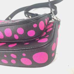 Pre Owned Louis Vuitton Black and Pink Monogram Empreinte Leather Yayoi Kusama Multi Pochette Accessoires Shoulder Bag
