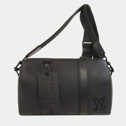 Louis Vuitton Noir Leather City Keepall Aerogram Shoulder Bag