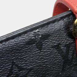 Pre Owned Louis Vuitton Noir, Rouge PVC Tufted OnTheGo GM Tote Bag