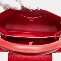 Louis Vuitton Scarlet Red Leather Capucines MM Shoulder Bag