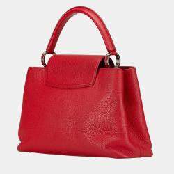 Louis Vuitton Scarlet Red Leather Capucines MM Shoulder Bag