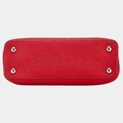 Louis Vuitton Scarlet Red Leather Capucines MM Shoulder Bag