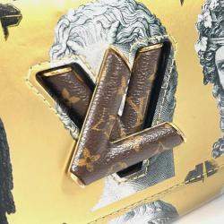 Louis Vuitton Gold Leather Fornasetti Twist MM Shoulder Bag