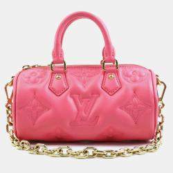 Louis Vuitton Pink Gold Leather Bubblegram Papillon BB Shoulder Bag