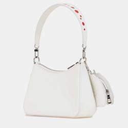 Louis Vuitton White Red Leather Yayoi Kusama Epi Marellini Shoulder Bag