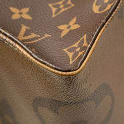 Pre Owned Louis Vuitton Brown Leather Monogram Giant Reverse OnTheGo GM Shoulder Bag