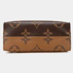 Pre Owned Louis Vuitton Brown Leather Monogram Giant Reverse OnTheGo GM Shoulder Bag