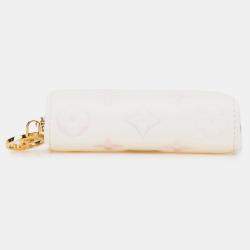 Louis Vuitton White Embossed Lambskin Monogram Lou Wallet Bag